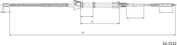 Cabor 10.7132 - Тросик, cтояночный тормоз autospares.lv