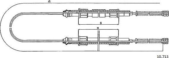 Cabor 10.713 - Тросик, cтояночный тормоз autospares.lv