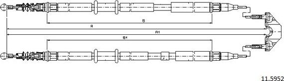 Cabor 11.5952 - Тросик, cтояночный тормоз autospares.lv