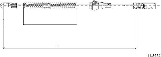 Cabor 11.5934 - Тросик, cтояночный тормоз autospares.lv