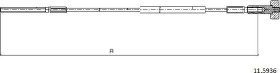 Cabor 11.5936 - Тросик, cтояночный тормоз autospares.lv