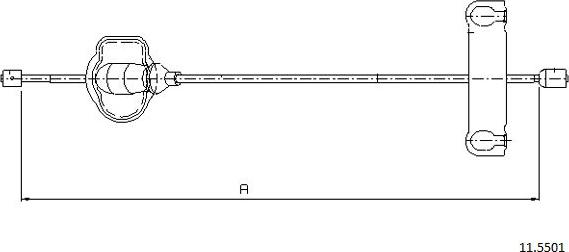 Cabor 11.5501 - Тросик, cтояночный тормоз autospares.lv