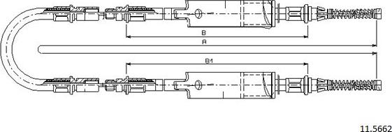 Cabor 11.5662 - Тросик, cтояночный тормоз autospares.lv