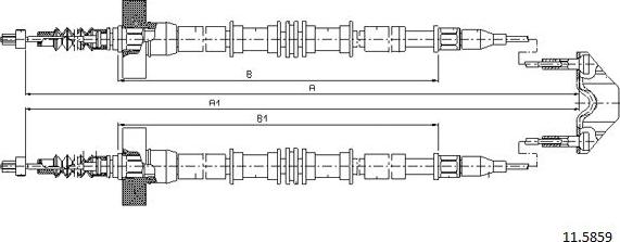 Cabor 11.5859 - Тросик, cтояночный тормоз autospares.lv