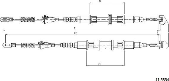 Cabor 11.5854 - Тросик, cтояночный тормоз autospares.lv