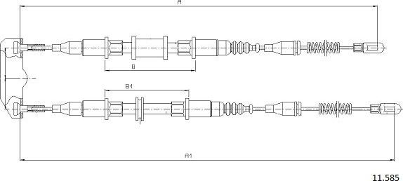 Cabor 11.585 - Тросик, cтояночный тормоз autospares.lv