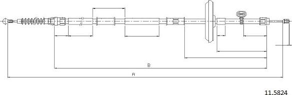 Cabor 11.5824 - Тросик, cтояночный тормоз autospares.lv