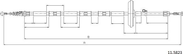 Cabor 11.5823 - Тросик, cтояночный тормоз autospares.lv