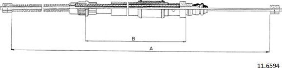 Cabor 11.6594 - Тросик, cтояночный тормоз autospares.lv