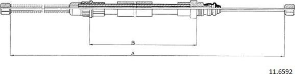 Cabor 11.6592 - Тросик, cтояночный тормоз autospares.lv