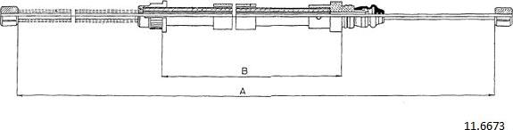 Cabor 11.6673 - Тросик, cтояночный тормоз autospares.lv