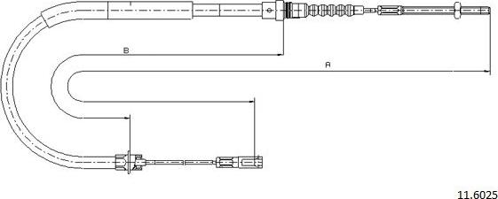 Cabor 11.6025 - Тросик, cтояночный тормоз autospares.lv