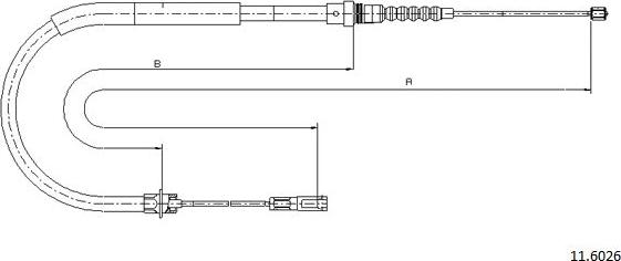 Cabor 11.6026 - Тросик, cтояночный тормоз autospares.lv