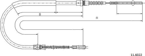 Cabor 11.6022 - Тросик, cтояночный тормоз autospares.lv