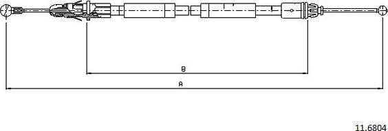 Cabor 11.6804 - Тросик, cтояночный тормоз autospares.lv