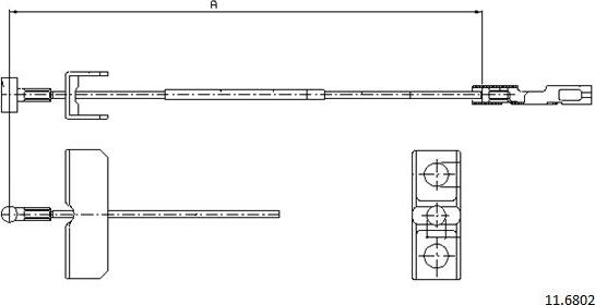 Cabor 11.6802 - Тросик, cтояночный тормоз autospares.lv