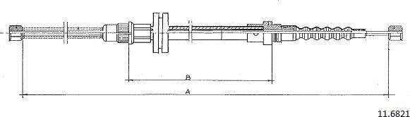 Cabor 11.6821 - Тросик, cтояночный тормоз autospares.lv