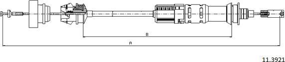 Cabor 11.3921 - Трос, управление сцеплением autospares.lv