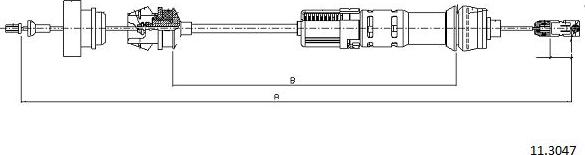 Cabor 11.3047 - Трос, управление сцеплением autospares.lv