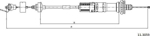 Cabor 11.3059 - Трос, управление сцеплением autospares.lv