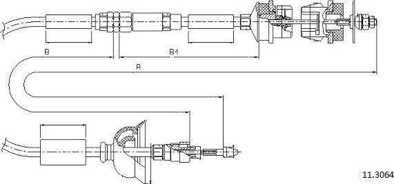 Cabor 11.3064 - Трос, управление сцеплением autospares.lv