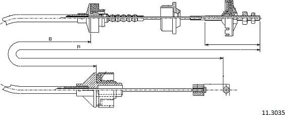 Cabor 11.3035 - Трос, управление сцеплением autospares.lv