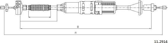 Cabor 11.2914 - Трос, управление сцеплением autospares.lv