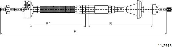 Cabor 11.2913 - Трос, управление сцеплением autospares.lv