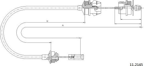 Cabor 11.2145 - Трос, управление сцеплением autospares.lv