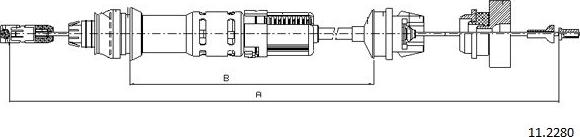 Cabor 11.2280 - Трос, управление сцеплением autospares.lv