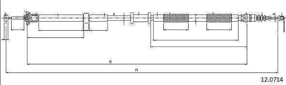 Cabor 12.0714 - Тросик, cтояночный тормоз autospares.lv