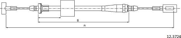 Cabor 12.3724 - Тросик, cтояночный тормоз autospares.lv