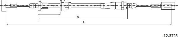 Cabor 12.3725 - Тросик, cтояночный тормоз autospares.lv