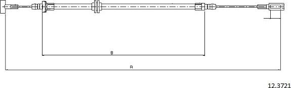 Cabor 12.3721 - Тросик, cтояночный тормоз autospares.lv