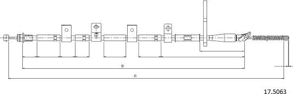 Cabor 17.5063 - Тросик, cтояночный тормоз autospares.lv