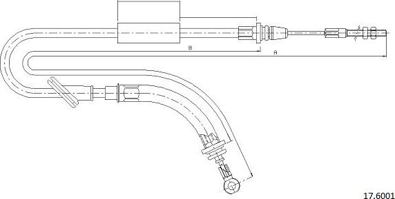 Cabor 17.6001 - Тросик, cтояночный тормоз autospares.lv