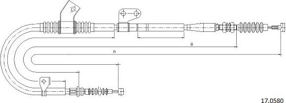 Cabor 17.0580 - Тросик, cтояночный тормоз autospares.lv