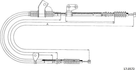 Cabor 17.0572 - Тросик, cтояночный тормоз autospares.lv