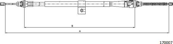 Cabor 17.0007 - Тросик, cтояночный тормоз autospares.lv