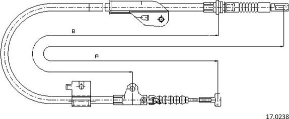 Cabor 17.0238 - Тросик, cтояночный тормоз autospares.lv