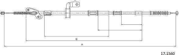 Cabor 17.1560 - Тросик, cтояночный тормоз autospares.lv