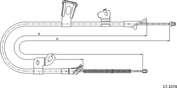 Cabor 17.1074 - Тросик, cтояночный тормоз autospares.lv