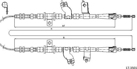 Cabor 17.3501 - Тросик, cтояночный тормоз autospares.lv