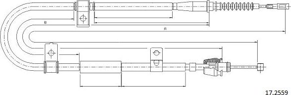 Cabor 17.2559 - Тросик, cтояночный тормоз autospares.lv