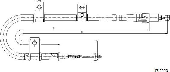 Cabor 17.2550 - Тросик, cтояночный тормоз autospares.lv