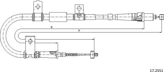 Cabor 17.2551 - Тросик, cтояночный тормоз autospares.lv