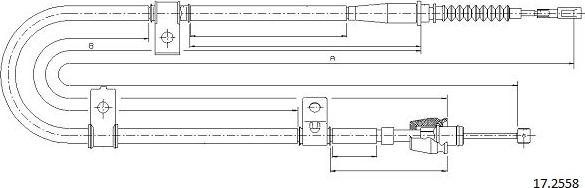 Cabor 17.2558 - Тросик, cтояночный тормоз autospares.lv