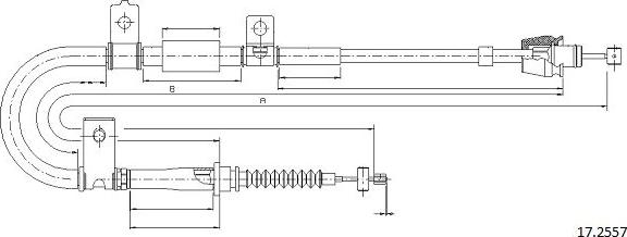 Cabor 17.2557 - Тросик, cтояночный тормоз autospares.lv