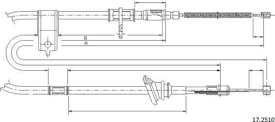 Cabor 17.2510 - Тросик, cтояночный тормоз autospares.lv