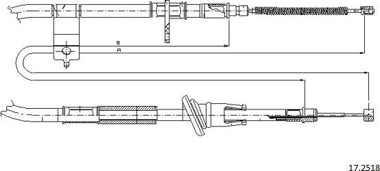 Cabor 17.2518 - Тросик, cтояночный тормоз autospares.lv